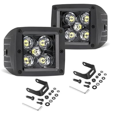 LED Pods Cubes, LED Light Bar 3 Inch 2PCS 100W Square Driving Lights 10000LM Off Road Lights Spot Beam Work Lights Ditch Light Fog Lights Truck Bumper Light for ATV UTV 4wd Motorcycle Pickup Boat