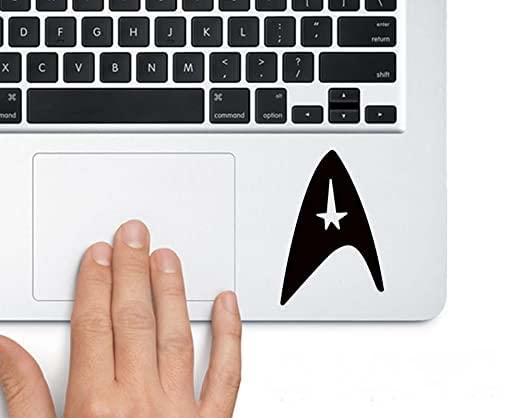 stickerbuy™ Star Trek Logo Laptop Vinyl Sticker (Black) (B07D674HV4) Amazon Price History, Amazon Price Tracker