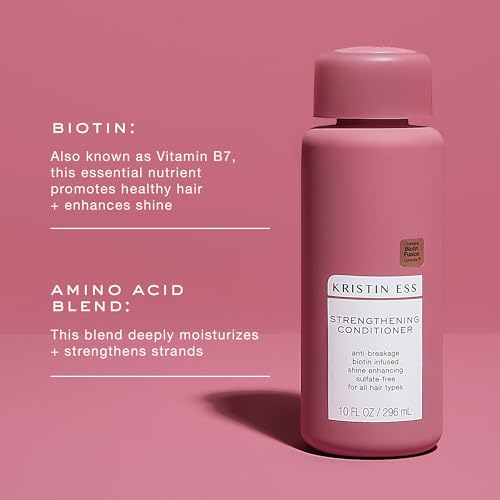 Image of Kristin Ess Biotin Deep Conditioner,Promotes Healthy Hair Growth Strengthen + Repair Dry Damaged Hair Prevent Breakage with Fortifying AminoAcids Vegan,Sulfate Free, Color Safe, 10 Fl Oz (Pack of 12)