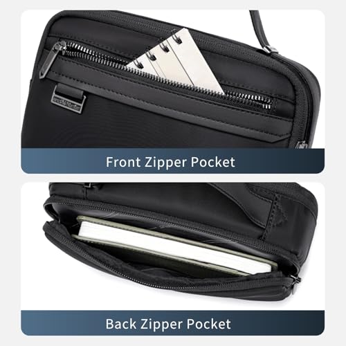 Image of Arctic Hunter Small Travel Pouch Bag for Men Handbag Shaving Kit Toiletry Bag Nylon Water-Repellent Storage Pouch with Multi-Pocket Passport Cash Toilet Bag,Black