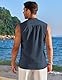 BUNSLOOM Tank Top Herren Sommer Ärmelloses Shirt Beach Henley Casual Hippie Strand Hemd
