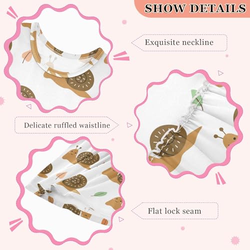 Cute Snail Girl Sleeveless Tank Dress Crewneck Twirl Swing Dress for Kids 4T Multi4