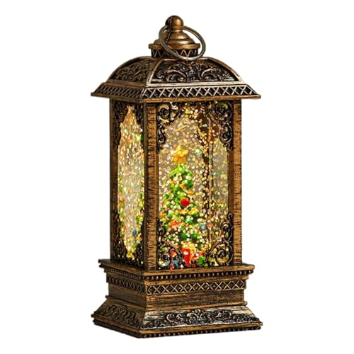 Decoración De Bola De Nieve para La Navidad | para Fiestas de Invierno | Linterna de Bola de Nieve Navideña con Purpurina Decorativa,para Salón Dormitorio Repisa De Chimenea Comedor Y