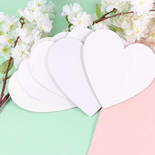 Healifty 5pcs Heart Shape Canvas Panel Boards for Painting Drawing Home Decorations 15x15cm