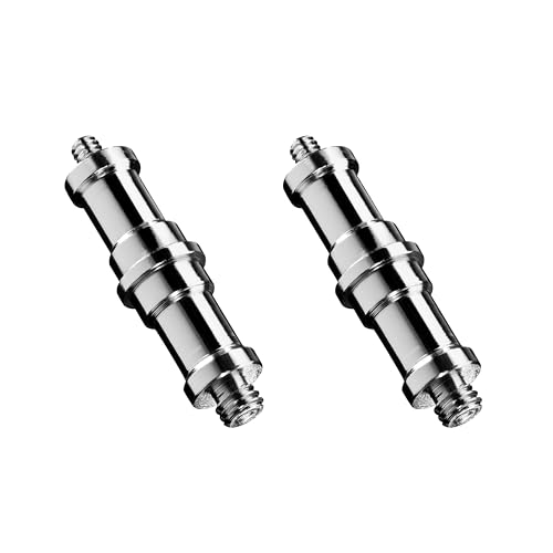 Walimex Set 2X Adaptador Rosca Espiga 3/8 Pulgada y 1/4 Pulgada - Adaptador Rosca para Accesorios de cámara y trípode - Estudio fotográfico sesiones fotográficas
