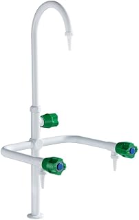 Grifo De Laboratorio De Tres Caños Con Ducha De Enjuague Previo Giratorio De 360 Grados, Núcleo Totalmente De Cobre Recubierto De Resina, Adecuado Para Laboratorios, Escuelas Y Hospitales