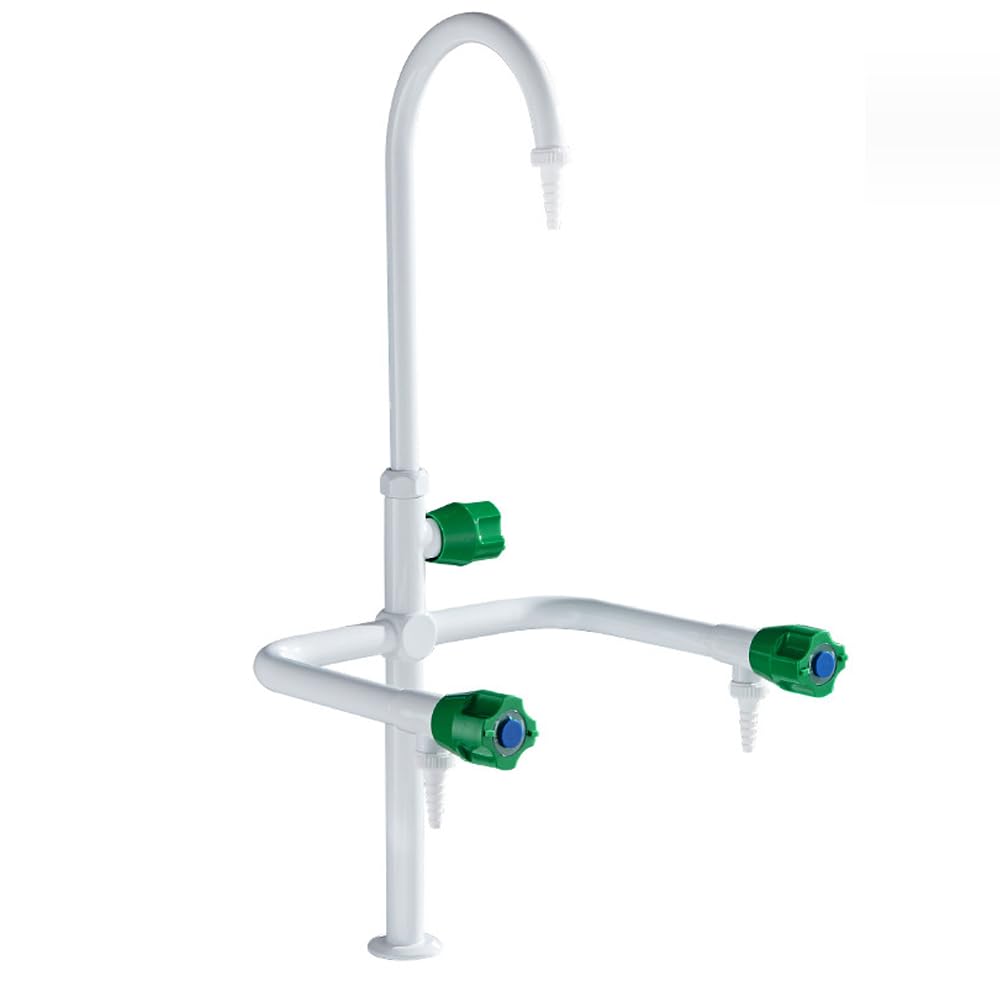 Grifo De Laboratorio De Tres Caños Con Ducha De Enjuague Previo Giratorio De 360 Grados, Núcleo Totalmente De Cobre Recubierto De Resina, Adecuado Para Laboratorios, Escuelas Y Hospitales