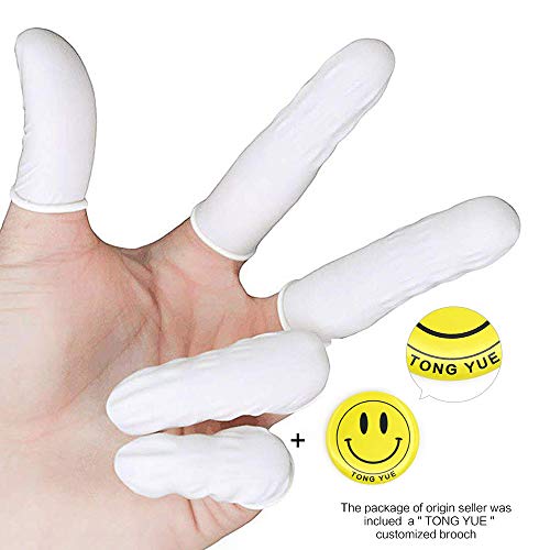 Gants pour doigts pour usage médical - Latex - Jetables - Antistatiques - Blancs - 200 pièces