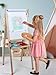 Double-Sided Wooden Art Easel for Kids & Toddlers,Height Adjustable Magnetic Dry Erase Board & Chalkboard with Paper Roll, All-in-One Standing Easel 1 Set
