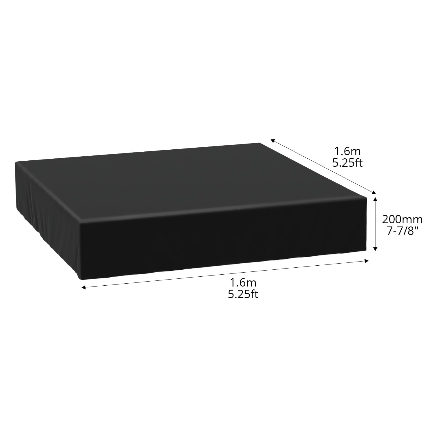 QWORK® Copertura sabbiera 420D Oxford, 160x160x20cm telo copertura impermeabile, per sabbiera, piscina