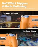 8Bitdo Pro 3 Bluetooth Controller mit TMR-Joysticks, austauschbaren ABXY-Tasten, Pro-Rücktasten, Ladestation, Hall-Effekt-Triggern für Switch/Switch 2, Windows, Apple, SteamOS, Android (Orange) – Ansicht 3