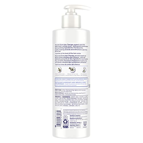 Dove Hair Therapy Conditioner For Dry Hair Hydration Spa Hair Conditioner With Hyaluronic Serum 13.5 Fl Oz #TOP1