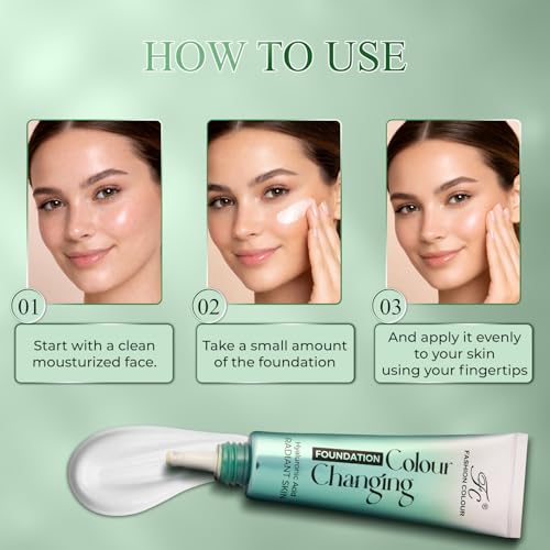 Image of Fashion Colour Color Changing Foundation-40g | Infused With Hyaluronic Acid | Radiant Skin | Flawless Color Changing Foundation With Satin Finish, Makeup Base, Long Lasting Waterproof Liquid Foundation For Face Makeup (SUN BEIGE, 40g)
