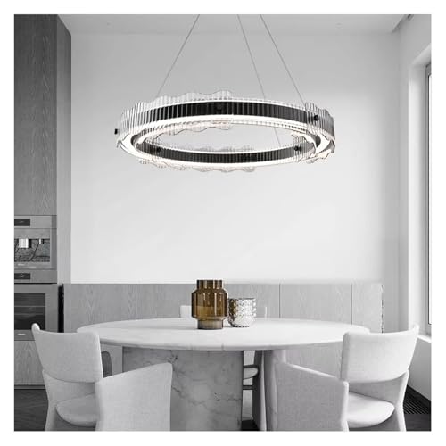 Modern Black Chandelier Nordic Round Glass Pendant Light Living Room