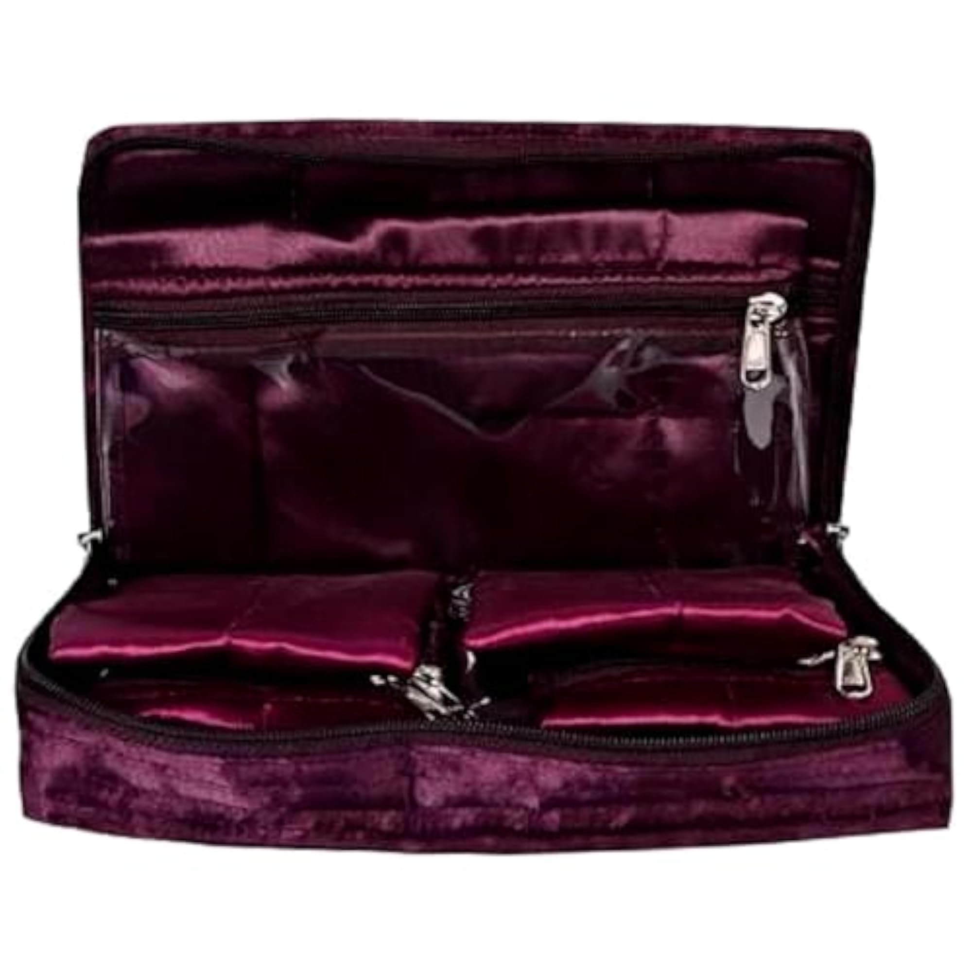 Satin Jewellery Storage Kit with 6 Flappable Pouches