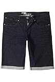 Stretch-bequem JP 1880 Herren große Größen bis 7XL, Bermuda mit Motiv-Druck, Jeansbermuda, Kurze Hose, Shorts, 5-Pocket-Form, Raw-Denim darkblue 62 715497 94-62