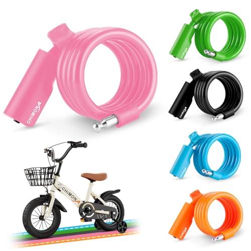 Fahrradschloss Kinder, 120CM Kabelschloss mit Halterung, Farbenfrohes Fahrradschloss, Tragbar Schloss für Fahrrad, Scooter, Motorrad, Roller, Babywagen bike cable lock