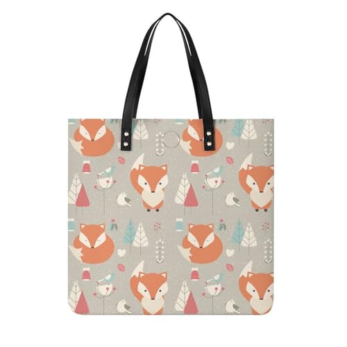 Sac à bandoulière Petit Renard Fleurs Femmes - Grand sac à main shopper de voyage