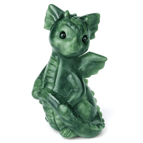 Estatua de Dragón tallada en Jade decorativa