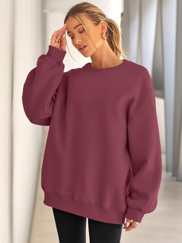 Image of EFAN Womens Oversized Sweatshirt Crewneck Sweater Casual Fall Outfits 2026 | Fleece Lined Stretchy Hoodies Basic Comfort Clothes Loose Maternity Workout Gym Lounge Wear Winter Airport Fashion