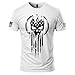 Dion Wear American Warrior Flag Skull Military T-Shirt Large White