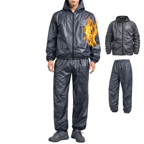 Sudation Survêtement Pantalon Veste amincissante ensemble tenue ventre plat combinaison boxe Minceur Shapewear Homme Femme