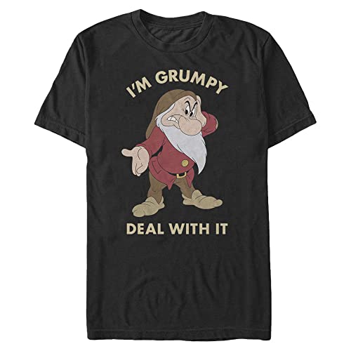 Image of Disney Big & Tall Princesses Grumpy Deal Men's Tops Short Sleeve Tee Shirt, Black, 5XL Big Tall