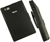 NAKEDCELLPHONE Black Hard CASE + Belt Clip Holster Stand for VERIZON LG Intuition VS950 Phone (aka...