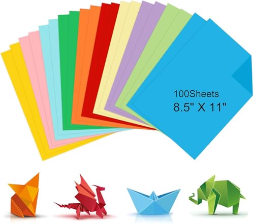 MOMENT A4 Colored Paper Cardstock 100 Sheets Pack 80gsm Double-Sided Coloured Paper for Printing Card Making School Kids Origami DIY Arts and Crafts 10 Assorted Colors 29.7cm x 21cm