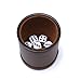 Leather Dice Cup Set Felt Lining Quiet Shaker with 5 Dot Dices for Farkle Yahtzee Games,Brown