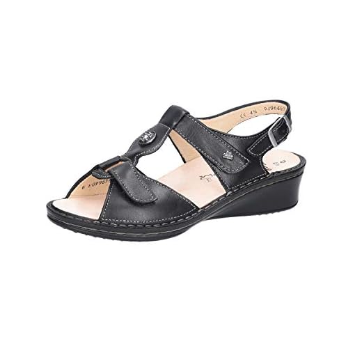Finn Comfort Ardana, Damen Knöchelriemchen Sandalen, Schwarz (Schwarz), 39 EU(6 Damen UK)