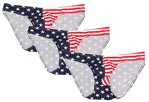 Naturemore Mens Low Rise Underwear USA Flag Triangle Underwear 3 Pack