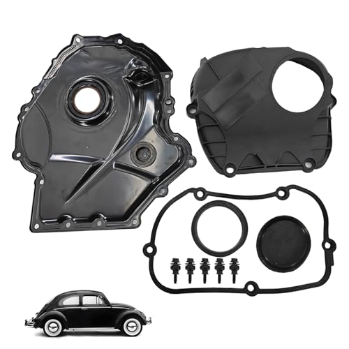 Image of Upper & Lower Engine Timing Chain Cover 2008-2014 Compatible with Audi VW EA888 Gen2 2.0T TSI TFSI A3 A4 A5 A6 Q5 TT Beetle CC EOS GTI Jetta Passat Replace 06H103269C