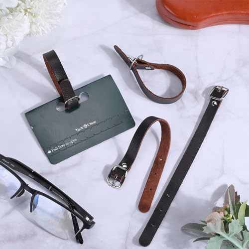 Image of GORGECRAFT 10Pcs 8 Inch Genuine Leather Luggage Tag Straps Adjustable Label Replacement Loop Belts Stirrup Strap with Buckle for Suitcase Backpacks ID Card Pass Holder Travel Hanging Accessories Brown