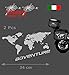 nuovo Generazione 2 Adesivi Stickers Planisfero adventure da 34 cm + omaggio 2 adesivi rosa dei venti da 15 cm valigie per moto enduro adventure Trail off Road Sport 4x4 2 Pezzi per Auto o Moto (GCL)