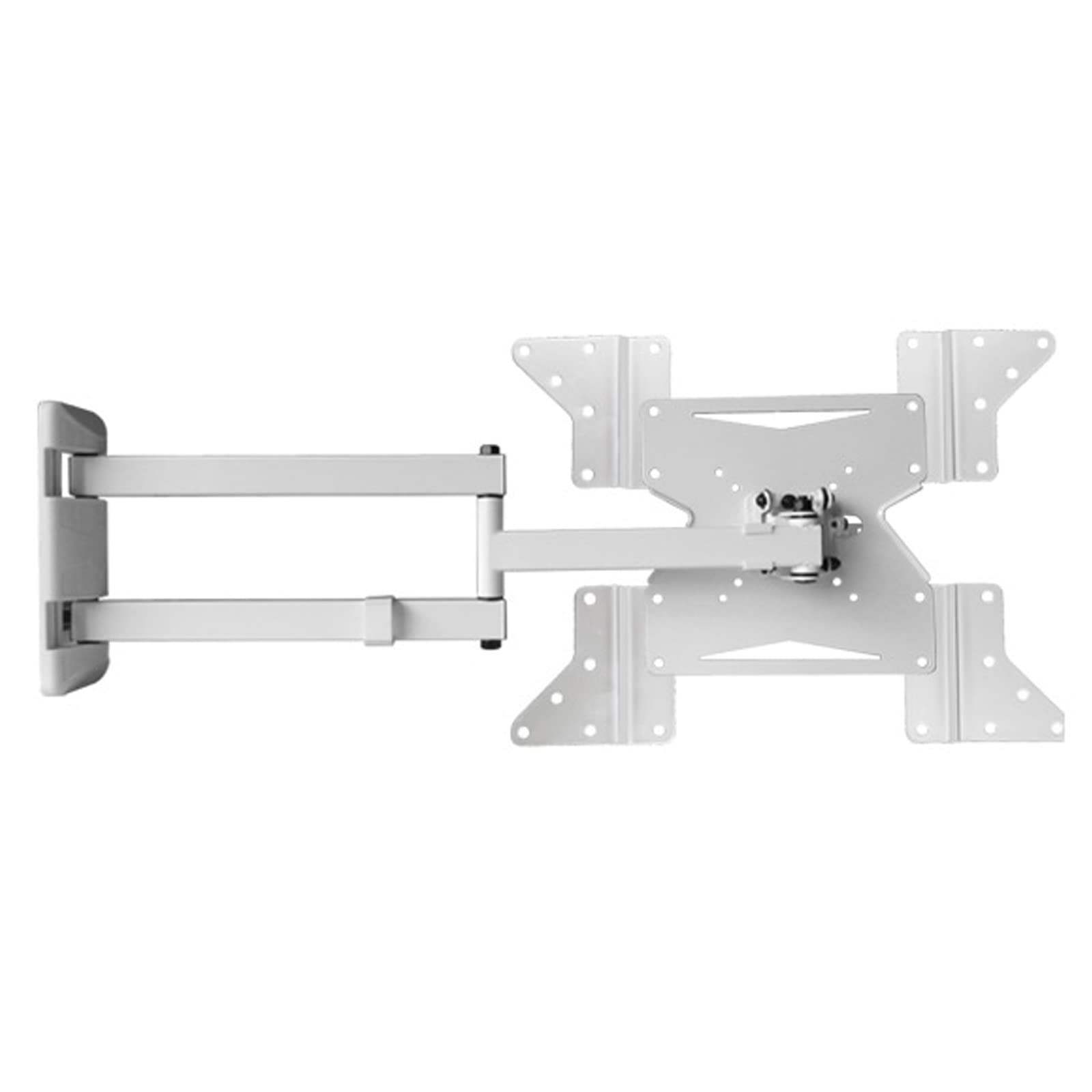 Drall Support TV Mural Universel - pivotant, inclinable, Extensible jusqu'à 60 cm - pour 15-55 Pouces LED LCD OLED Curved TV - jusqu'à 40 kg - VESA 200 400 Blanc Modèle : S89W-AD7W