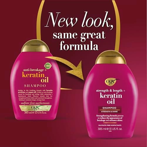 OGX Anti-Breakage Keratin Oil Shampoo szampon do włosów, 1 opakowanie (1 x 385 ml)