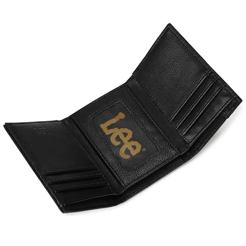 Lee Portefeuille à trois volets en cuir grainé avec porte-carte