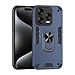 ILING Case for ZTE Blade V70 Vita, Military Grade Shockproof Heavy Duty Protective Phone Case Cover with Enhanced Metal Ring Kickstand [Support Magnet Mount] (Blue)