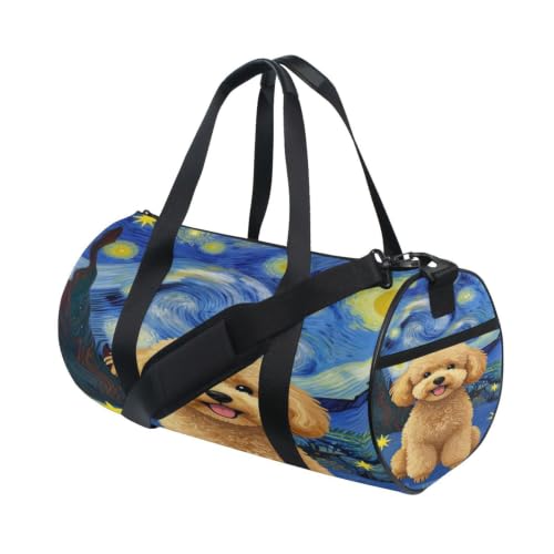 Bolsa de gimnasio redonda que soluciona el espacio con su bolsillo interior 3