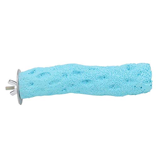 Image of Pet Bird Perch Standing Stick Mineral-Made Parrot Stand Toy Bird cage Perch Grinding Stick Chew Toy for Pet Birds, Parrot and Chinchilla(S-Blue)