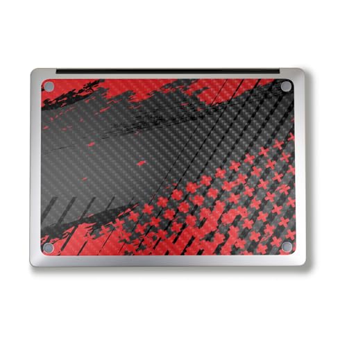 Image of Carbon Fiber Laptop Skin Compatible with Alienware M18 R2 (2024) - Grunge Red - Premium 3M Vinyl Protective Wrap Decal Cover - Easy to Apply | Crafted in The USA by MightySkins