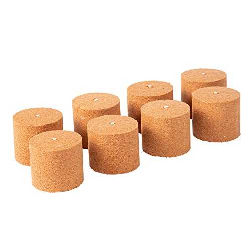 Novaliv Lot de 8 rouleaux de cire pour torches de jardin - Effet feu vacillant - Gadget de jardin pour hommes et femmes - Brasero colonne (7,5 cm x 8 cm de hauteur)