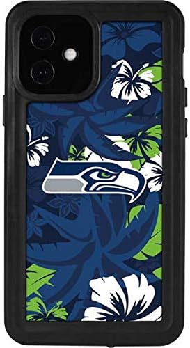 Skinit Waterproof Phone Case Compatible with iPhone 12 - Officially Licensed NFL Seattle Seahawks Tropical Print Design