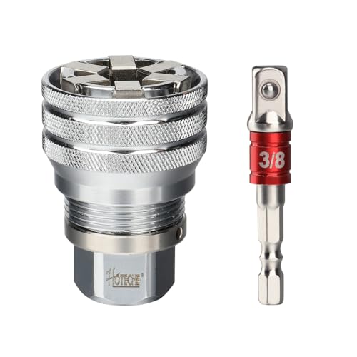 Hoteche Multifunktions - Steckschlüssel - Adapter - Set | CRV - Material, Gesamtgehärtet, 1/4” x 65mm, 3/8” bis 3/4“