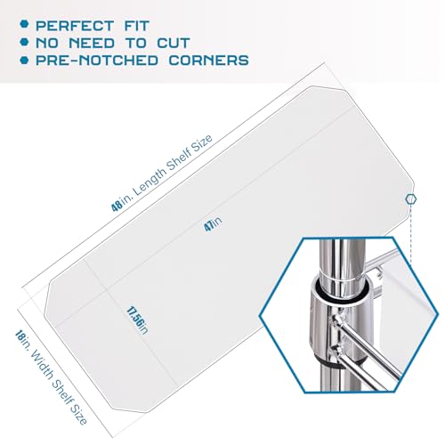 Image of BRIAN & DANY Wire Shelf Liner 18 inch X 48 inch, Heavy Duty Shelf Liners for Wire Shelving, Waterproof Protector Mats, Set of 5, Transparent