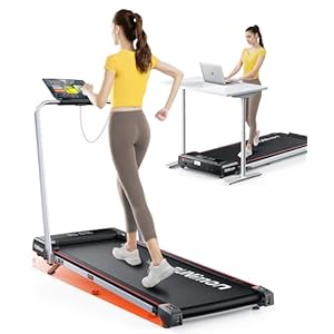 6 in 1 Folding Treadmill with 7% Incline, RUNIMON Walking Pad Treadmills for Home Foldable, 2.5HP Under Desk Running Pad Walk Pads Treadmill 1-12KM/H with LED Display, Magnetic Remote&APP Control