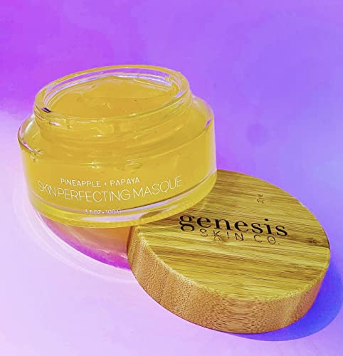 Genesis Skin Co. Skin Perfecting Masque | Brightening Pineapple & Papaya Gel Masque | Vegan Papaya Pineapple Enzyme | Brightening & Smoothing Masque | Acne Erasing Masque #TOP3