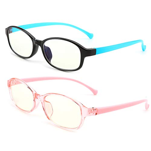 Faerieking Blue Light Blocking Glasses Kids, Computer Reading/Gaming/TV/Phones Glasses for Girls Boys, Anti Eyestrain & UV Glare (128mm)