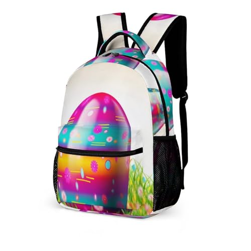 Colorful Easter Egg Backpack for Men Women, Durable Small Backpack Casual Lightweight Daypack for Travel Bag4